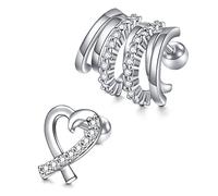 LAURITAMI 2pcs 16G Helix Earring Studs Cartilage Piercing Surgical Steel 6mm CZ Diamond Snake Butterfly Tragus Conch Daith Piercing Jewellery