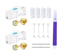 LAURITAMI 2Pcs Ear Piercing Kit, Ear Piercing Gun with Colorful CZ Stud, Asepsis At Home Self Ear-Piercing Kit Tool with 3/4mm CZ Stud