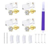 LAURITAMI Ear Piercing Kit, 4Pcs Ear Piercing Gun with Tools for Women Men, At Home Self Helix Cartilage Ear-Piercing Kit with 3/4/5mm CZ Stud