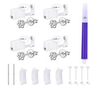 LAURITAMI Ear Piercing Kit, 4Pcs Ear Piercing Gun with Tools for Women Men, At Home Self Helix Cartilage Ear-Piercing Kit with 3/4/5mm CZ Stud