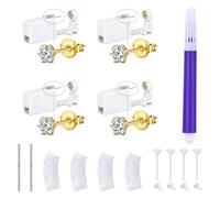 LAURITAMI Ear Piercing Kit, 4Pcs Ear Piercing Gun with Tools for Women Men, At Home Self Helix Cartilage Ear-Piercing Kit with 3/4/5mm CZ Stud
