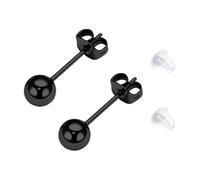 LAURITAMI G23 Titanium Round Ball Stud Earrings Black,5mm Titanium Cartilage Earrings for Sensitive Ears for Women Men,1 Pair
