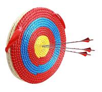 Laurraine Archery Target - Solid Straw Round Target for Outdoor Sports Archery Bow, Darts and Shooting Practice, 50cm x 3 Layers, Red