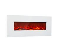 Lausanne Long Electric Fireplace 1600W 2 Heat Settings 128 cm