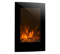 Lausanne Vertical Electric Fireplace 1000 or 2000 Watts Glass Remote Control Dimmer