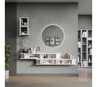 Lausanne Wall Mounted Entertainment Center - High gloss White