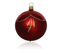 Lauschaer Glas Baubles Red Glossy/Matt Pack of 5 Diameter 5 cm Christmas Tree Decorations Hand-Blown