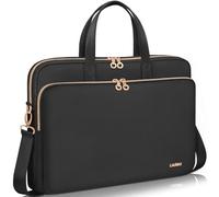 Lausiax Laptop Bag Case 17 17.3 inch for Women Men Computer Briefcase Compatible with Dell XPS Inspiron, HP Pavilion Omen, LG Gram, Lenovo, ASUS, Acer, Messenger Shoulder Bag with Strap Handle, Black