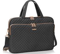 Lausiax Laptop Bag Case 17 17.3 inch for Women Men Computer Briefcase Compatible with Dell XPS Inspiron, HP Pavilion Omen, LG Gram, Lenovo, ASUS, Acer, Messenger Shoulder Bag with Strap Handle, Black