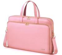 Lausiax Laptop Case Bag 17 17.3 18 inch for Women Men Compatible with HP OmniBook Pavillion,Acer Aspire Nitro,IdeaPad,Precision,ASUS Vivobook,MSI,LG, Slim Messenger Strap Briefcase Computer Bag, Pink