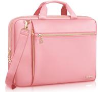 Lausiax Laptop Case Bag 17 17.3 18 inch for Women Men Compatible with HP OmniBook Pavillion,Acer Aspire Nitro,IdeaPad,Precision,ASUS Vivobook,MSI,LG, Slim Messenger Strap Briefcase Computer Bag, Pink