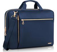 Lausiax Laptop Case Bag Women Men Computer Sleeve Compatible with MacBook/Dell/HP/Acer/ASUS/LG, Waterproof Shoulder Carrying Briefcase, Blue, 17-17.3 Inch