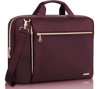 Lausiax Laptop Case Bag Women Men Computer Sleeve Compatible with MacBook/Dell/HP/Acer/ASUS/LG, Waterproof Shoulder Carrying Briefcase, Red, 17-17.3 Inch