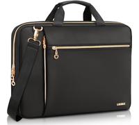 Lausiax Laptop Case Bag Women Men Computer Sleeve Compatible with MacBook/Dell/HP/Acer/ASUS/LG, Waterproof Shoulder Carrying Briefcase, Black, 14-14.5 Inch