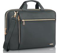 Lausiax Laptop Case Bag Women Men Computer Sleeve Compatible with MacBook/Dell/HP/Acer/ASUS/LG, Waterproof Shoulder Carrying Briefcase, Grey, 15.6-16 Inch