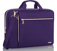 Lausiax Laptop Case Bag Women Men Computer Sleeve Compatible with MacBook/Dell/HP/Acer/ASUS/LG, Waterproof Shoulder Carrying Briefcase, Violet, 17-17.3 Inch