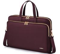 Lausiax Laptop Case Bag Women Men Computer Sleeve Compatible with MacBook/Dell/HP/Acer/ASUS, Waterproof Shoulder Carrying Briefcase, Red, 17-17.3 Inch