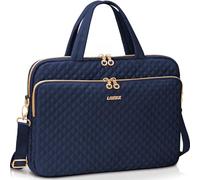 Lausiax Laptop Case Bag Women Men Computer Sleeve Compatible with MacBook/Dell/HP/Acer/ASUS, Waterproof Shoulder Carrying Briefcase, Blue, 17-17.3 Inch