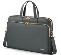 Lausiax Laptop Case Bag Women Men Computer Sleeve Compatible with MacBook/Dell/HP/Acer/ASUS, Waterproof Shoulder Carrying Briefcase, Grey, 15.6-16 Inch