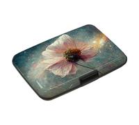 Lauspuck Credit Card Holder, RFID Blocking Metal Card Wallet for Women Men, ID Card Holders Protector Aluminum Slim Business Hard Case, Starry Sky Flower, 4.3 x 2.7 x 0.8 inches, Classic