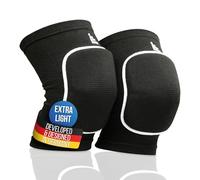 LAUTER SCHUTZ® Premium knee pads made of breathable fabric with kneecap pads for volleyball, handball, dancing, mountain biking & more (Ultralight, Black, XL)
