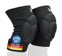 LAUTER SCHUTZ ® Premium knee pads with 3-zone foam cushion technology made of breathable fabric for volleyball, handball, dancing, mountain biking & more (3-Zone, Black, L)