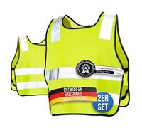 LauterSchutz® Safety Vest [Pack of 2] for Children (5-12 Years) for Better Visibility Day and Night on the Way to School, Cycling, Sports and Road Traffic (Blank)
