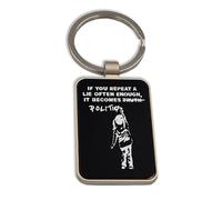Lauthings Banksy If You Repeat A Lie Often Enough It Becomes Politics, Keychain Black Glass, Custom Key Ring