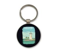 Lauthings Biscayne National Park Florida, Keychain, Glass Round Design, Custom Keyring