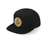 Lauthings Bitcoin Crypto Currency Fullcap Art Flat Bill Snapback Cap Black