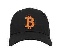 Lauthings Bitcoin Logo BTC Classic Crypto Currency Unisex Baseball Adjustable Snapback Mesh Trucker Cap Sport Black