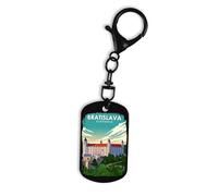 Lauthings Bratislava Slovakia Poster Travel Europe Key Ring With Clip Pin Keychain