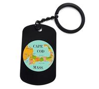 Lauthings Cape Cod Map Circle Badge Keychain, Keyring, Tag, Pin, Accessoires