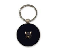 Lauthings Chihuahua Sleeping Dog Cartoon, Keychain, Glass Round Design, Custom Keyring