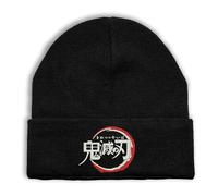 Lauthings Demon Anime Japan Kanji Slayer, Embroidered Art Unisex Winter Hat Beanie Black