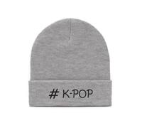 Lauthings Hashtag Kpop Korean Music Embroidered Art Unisex Winter Hat Beanie Grey