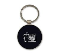 Lauthings I am Old And I do Not Need This Keychain, Black Glass Circle Design, Custom, Steel Keyring