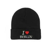 Lauthings I Love Berlin City Germany Embroidered Art Unisex Winter Hat Beanie Black