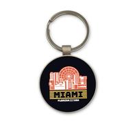 Lauthings Miami Florida Travel USA, Keychain, Glass Round Design, Custom Keyring
