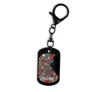 Lauthings Palermo Italy Sicily City Map Traveler Key Ring With Clip Pin Keychain