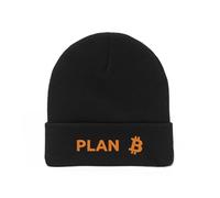 Lauthings Plan B Bitcoin Crypto Funny Mining Life BTC Embroidered Art Unisex Winter Hat Beanie Black
