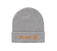 Lauthings Plan B Bitcoin Crypto Funny Mining Life BTC Embroidered Art Unisex Winter Hat Beanie Grey