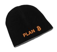 Lauthings Plan B Bitcoin Crypto Funny Mining Life BTC Unisex Embroidered Double Layer Beanie Winter Hat Art Black