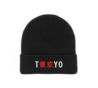 Lauthings Tokyo Rising Sun City Japan Embroidered Art Unisex Winter Hat Beanie Black