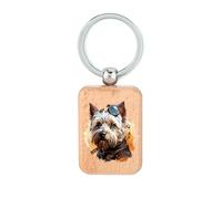 Lauthings West Highland White Terrier Steampunk Dog Painting Wooden Keychain, Dog Tag, Accessory Keyring