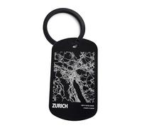 Lauthings Zurich Switzerland Blueprint City Map, Keychain Keyring Pin Steel Tag, Key Holder
