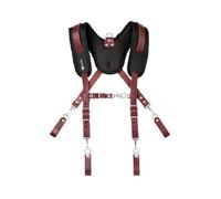 LAUTUS Leather Padded Tool Belt Suspenders w/Chest Strap| Pencil Sleeve| Comfortable & Heavy Duty | Fully Adjustable | Construction Grade |, Black