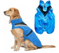 Lautus Pets Waterproof Dog Raincoat - Reflective, Bright Blue Rain Coat with Leash Hole (S, Blue)