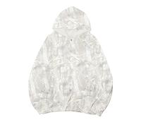 Lauweion Women Solid Basic Fleece Letter Loose Hoodie Sweatshirt Long Sleeve Kangaroo Pocket Drop Shoulder Pullovers Top, Z-camo Khaki Grey, Medium