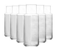 LAV 1.2L Helen Glass Carafes - 6X Water Wine Juice Fridge Storage Pitcher Jug Set | Bedside Laundry Dispenser Bottle Jar